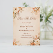 Warme Herfst Bloemen Save The Date (Staand voorkant)