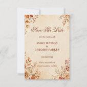 Warme Herfst Bloemen Save The Date (Voorkant)