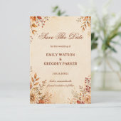 Warme Herfst Bloemen Save The Date (Staand voorkant)