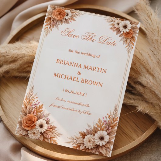 Warme Herfst Bloemige Aankondiging