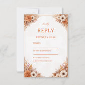 Warme Herfst Bloemige Respons RSVP Kaartje (Voorkant)