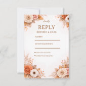 Warme Herfst Bloemige Respons RSVP Kaartje (Voorkant)