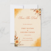 Warme Herfst Bloemrijke Elegantie Save The Date (Voorkant)