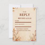 Warme Herfst Bloemstuk RSVP Kaartje (Voorkant)