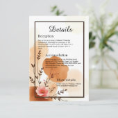 Warme herfst botanische bloemen informatiekaartje (Staand voorkant)