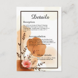 Warme herfst botanische bloemen informatiekaartje