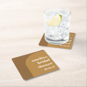 Warme herfst bruine boog aangepaste retro bruiloft kartonnen onderzetters (Insitu)