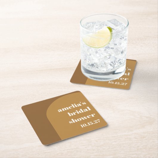 Warme herfst bruine boog aangepaste retro bruiloft kartonnen onderzetters (Insitu)