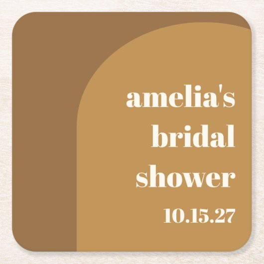 Warme herfst bruine boog aangepaste retro bruiloft kartonnen onderzetters (Voorkant)