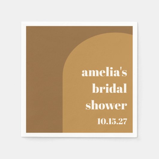 Warme herfst bruine boog aangepaste retro bruiloft servet (Voorkant)