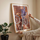 Warme herfst citrus lavendel gezellige keuken muur poster