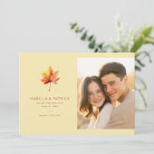Warme Herfst Esdoornblad Save The Date (Staand voorkant)