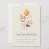 Warme herfst gebladerte begrafenis dank u bedankkaart (Voorkant)