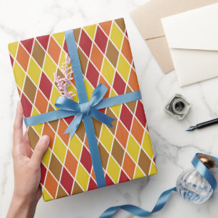 Warme Herfst Geometrische Harlekijn Cadeaupapier