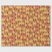 Warme Herfst Geometrische Harlekijn Cadeaupapier (Vlak)