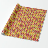 Warme Herfst Geometrische Harlekijn Cadeaupapier (Uitgerold)