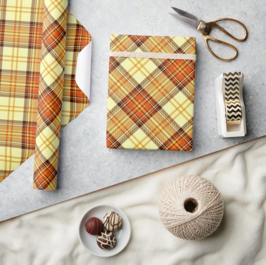 Warme herfst geruite inpakpapier (Crafts)