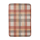Warme herfst geruite stoftextuur in roest en beige badmat (Voorkant Verticaal)