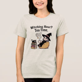 Warme herfst Gezellige heks lezen Tri-Blend Shirt