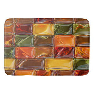 Warme Herfst Glas Tegels Mozaïek - Glanzend Amber Badmat