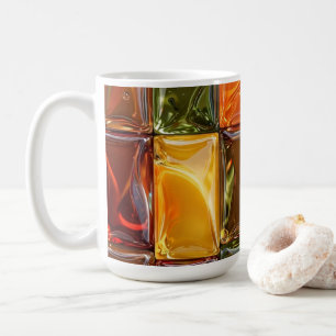 Warme Herfst Glas Tegels Mozaïek - Glanzend Amber Koffiemok