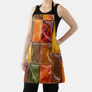 Warme Herfst Glas Tegels Mozaïek - Glanzend Amber Schort