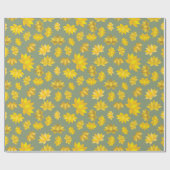 Warme herfst Golden Bloom Illustratie Naadloos Cadeaupapier (Vlak)