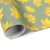 Warme herfst Golden Bloom Illustratie Naadloos Cadeaupapier (Rol Hoek)