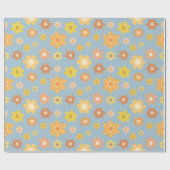 Warme Herfst Golden Flowers Naadloze Thanksgiving Cadeaupapier (Vlak)
