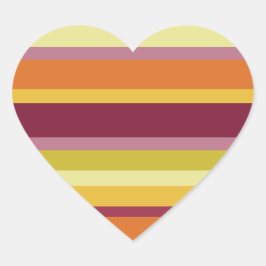 Warme Herfst Horizontale Strepen Hart Sticker