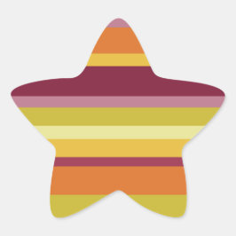Warme Herfst Horizontale Strepen Ster Sticker