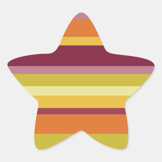 Warme Herfst Horizontale Strepen Ster Sticker (Voorkant)