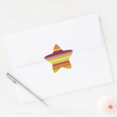 Warme Herfst Horizontale Strepen Ster Sticker (Envelop)