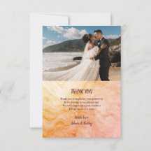 Warme Herfst Marmeren Trouw Dankkaart