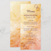 Warme Herfst Marmeren Trouwmenu Menu (Voorkant / Achterkant)