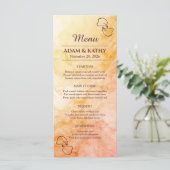 Warme Herfst Marmeren Trouwmenu Menu (Staand voorkant)