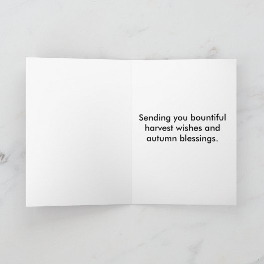 Warme Herfst Oogsttafel Stilleven Feestdagen Kaart (Binnen)