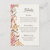 Warme Herfst Wilde Bloem Waterverf Informatiekaartje (Voorkant)
