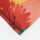 Warme herfstbergen fleece deken (Hoek)