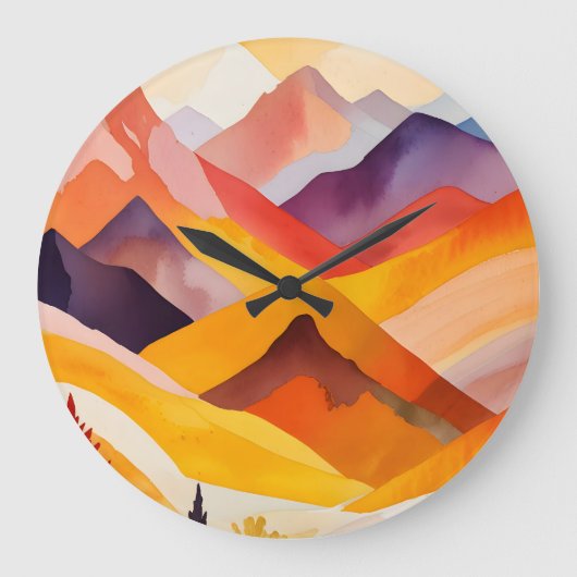 Warme herfstbergen grote klok (Voorkant)