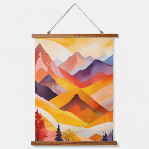 Warme herfstbergen hangend wandkleed