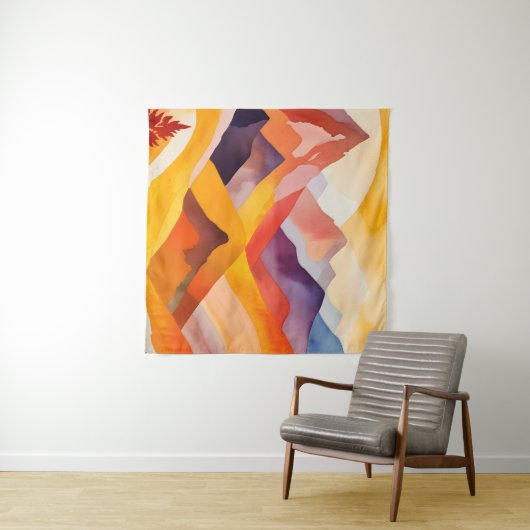 Warme herfstbergen wandkleed (In Situ (horizontaal))