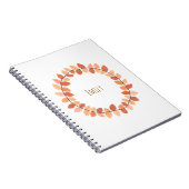 Warme Herfstblad Krans Naam Design Notitieboek (Rechterzijde)