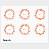 Warme Herfstblad Krans Naam Design Ronde Sticker (Vel)