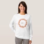 Warme Herfstblad Krans Naam Ontwerp T-shirt (Voorkant volledig)