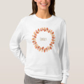 Warme Herfstblad Krans Naam Ontwerp T-shirt (Voorkant)