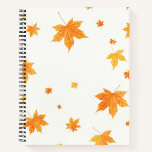 Warme herfstbladeren Aquarel esdoorn en eik Notitieboek