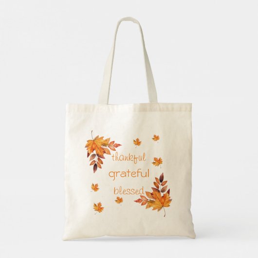 Warme herfstbladeren Dankbaar gezegend Tote Bag (Achterkant)