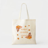 Warme herfstbladeren Dankbaar gezegend Tote Bag (Voorkant)