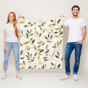 Warme herfstbladeren en takken Rustieke natuur Fleece Deken
